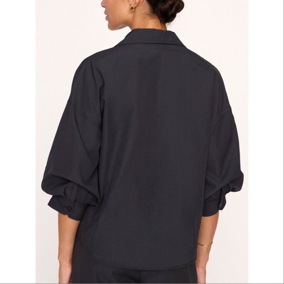 Brochu Walker The Kate Shirt Black Small Minimalist Quiet Luxury Old Money Work - Picture 3 of 16